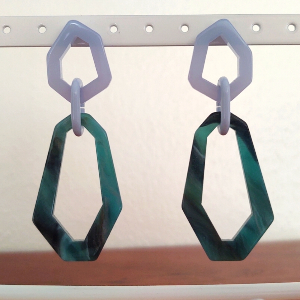 J. Crew Enamel Blue/Turquoise Dangly Earrings